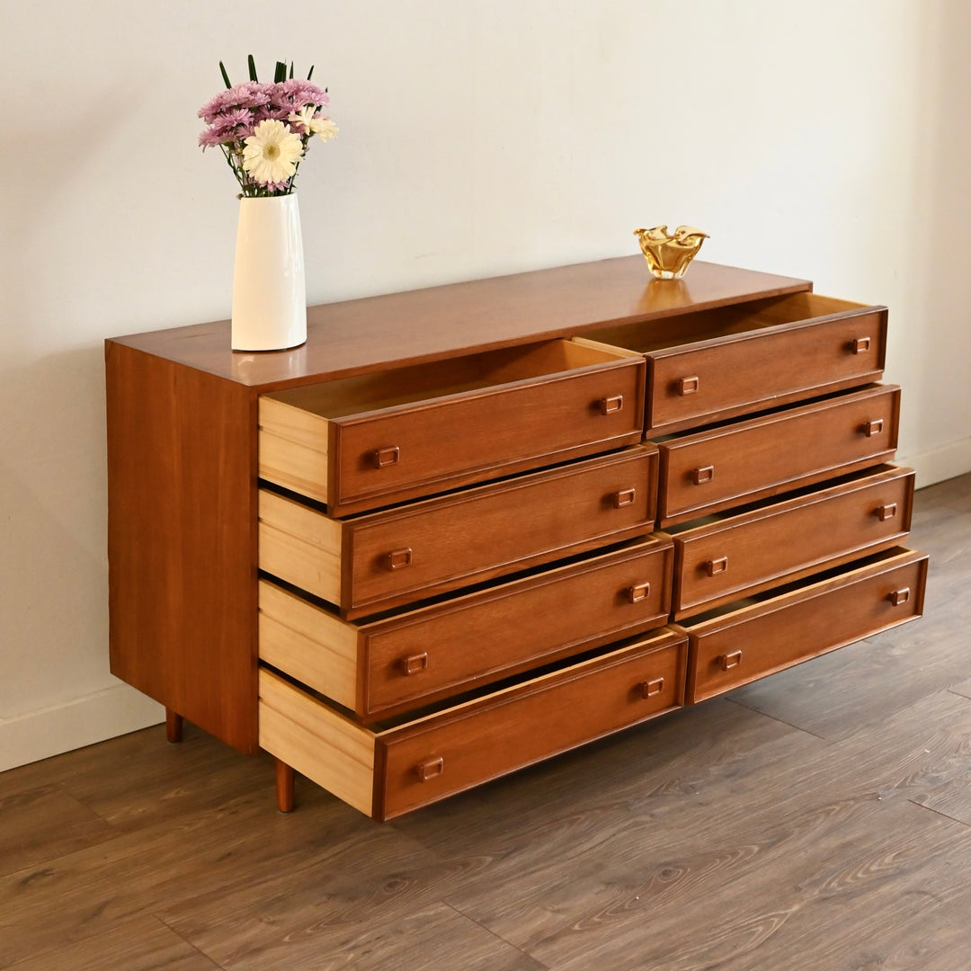 Parker Mid Century Teak Dresser Sideboard Drawers