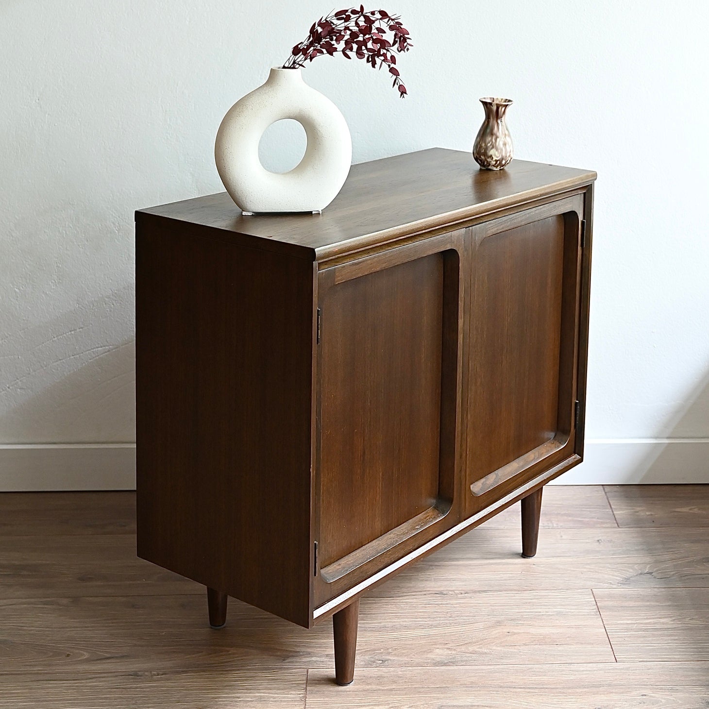 Mid Century Walnut Sideboard Cabinet by Chiswell