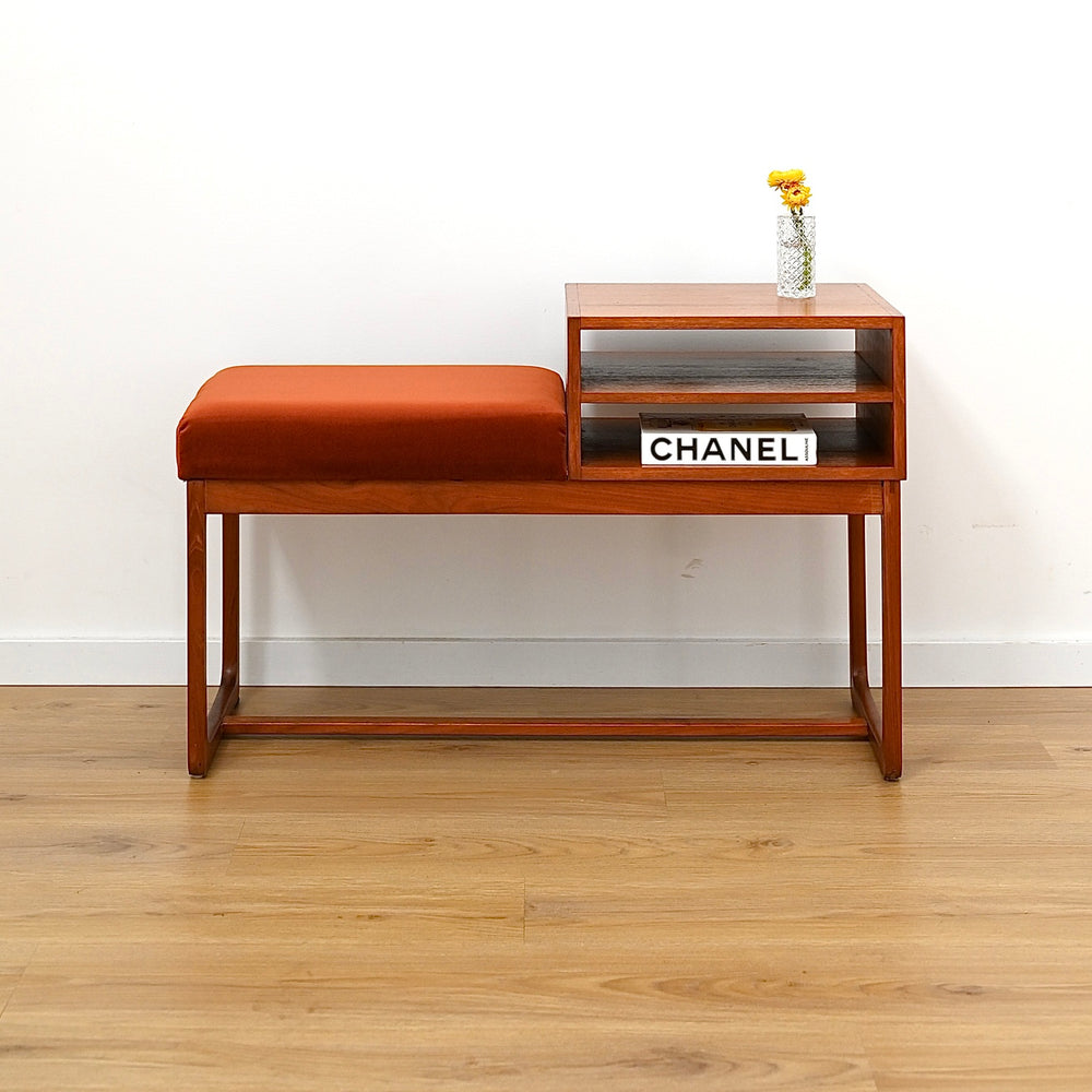 Mid Century Parker Teak Telephone Table Console Table