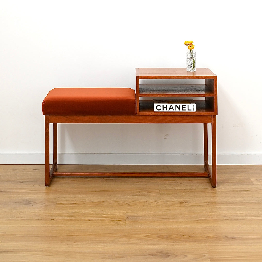 Mid Century Parker Teak Telephone Table Console Table