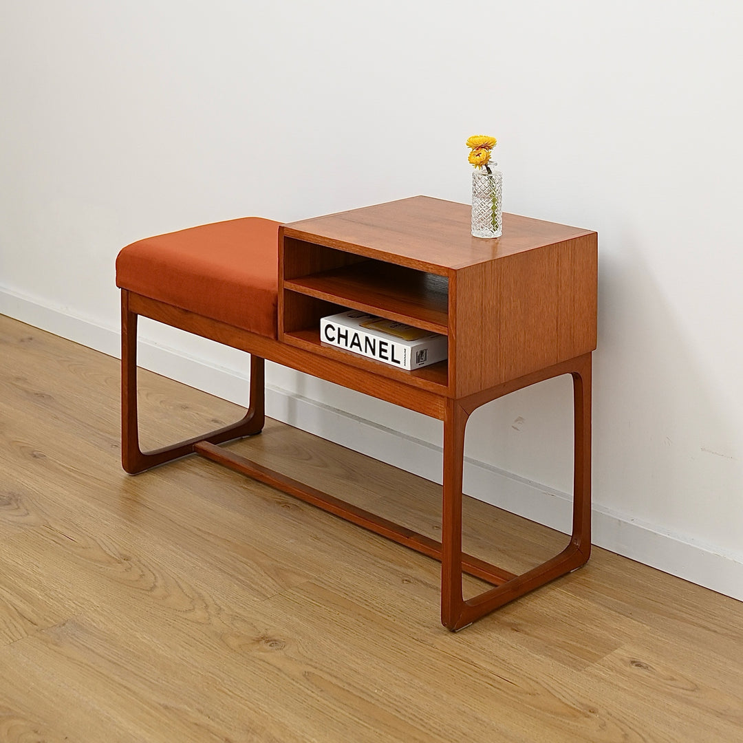 Mid Century Parker Teak Telephone Table Console Table