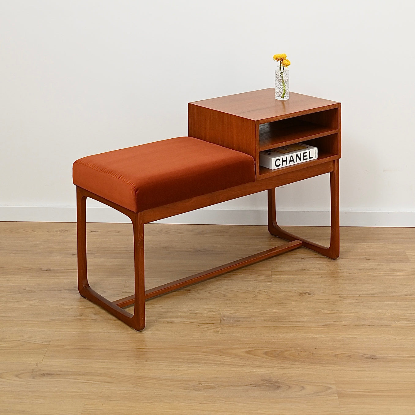 Mid Century Parker Teak Telephone Table Console Table