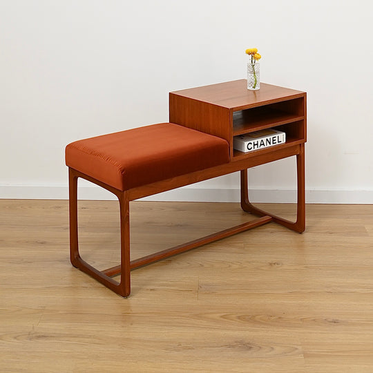 Mid Century Parker Teak Telephone Table Console Table