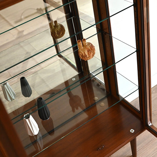 Mid Century Walnut Sideboard Display Cabinet by Chiswell