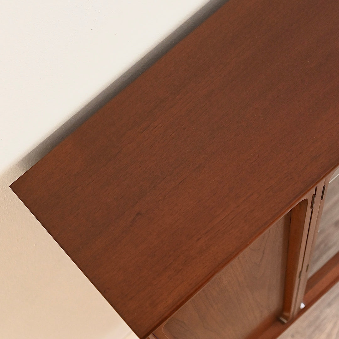 Mid Century Walnut Sideboard Display Cabinet by Chiswell