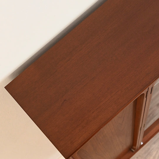 Mid Century Walnut Sideboard Display Cabinet by Chiswell