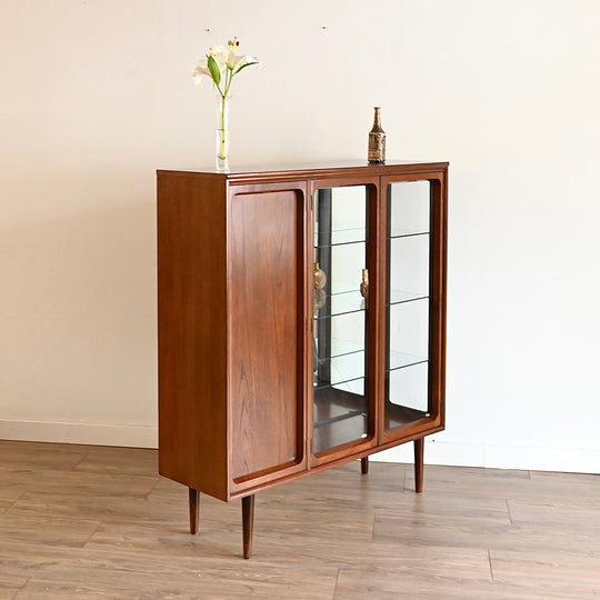 Mid Century Walnut Sideboard Display Cabinet by Chiswell