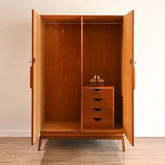 Mid Century Teak Wardrobe Closet by Maison Paul - 2 available