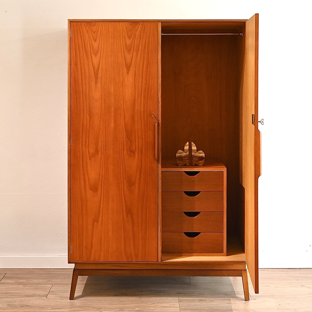 Mid Century Teak Wardrobe Closet by Maison Paul - 2 available