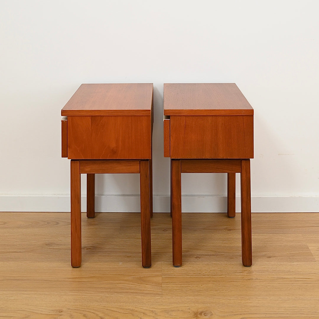 Pair of Mid Century Teak “Fleredo” Bedside Tables Nightstands by Fler