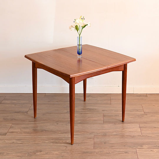 Parker Teak Mid Century Square Extendable Dining Table