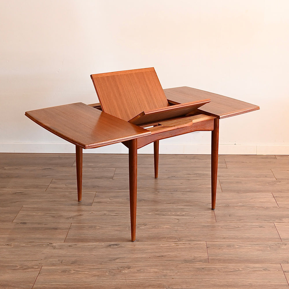 Parker Teak Mid Century Square Extendable Dining Table