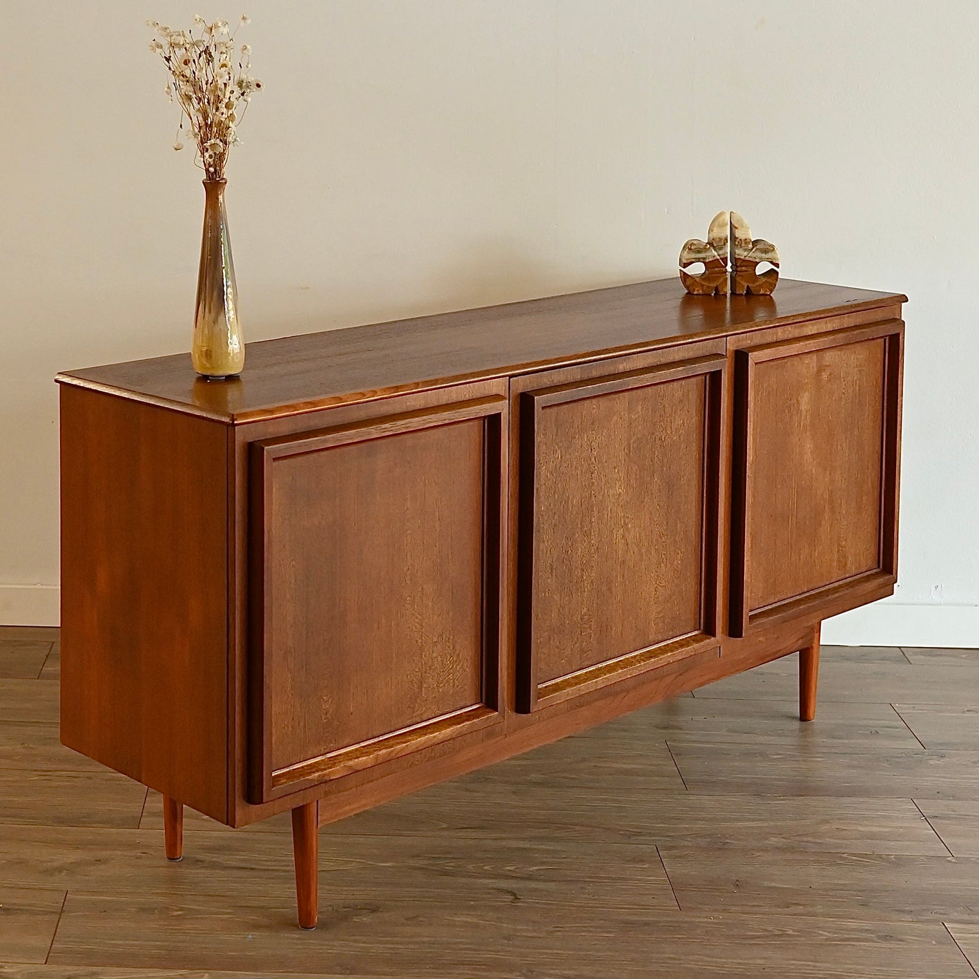 Mid Century Teak Sideboard LP Record Cabinet by Burgess