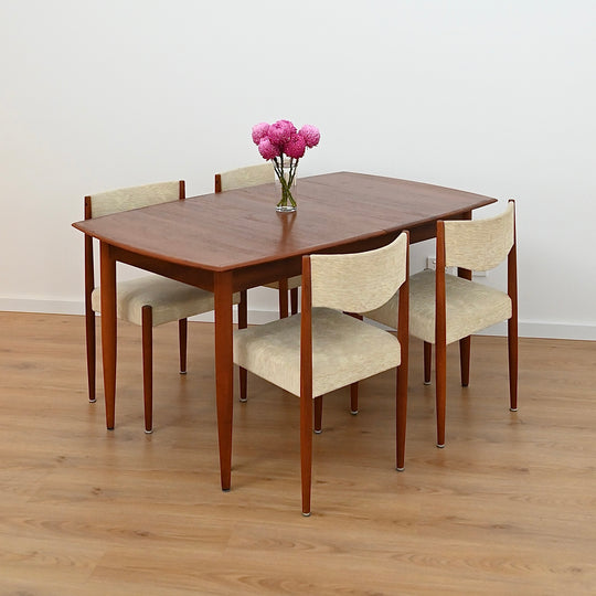 Mid Century Teak Extendable Dining Table by Moderntone - Refinished