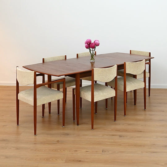 Mid Century Teak Extendable Dining Table by Moderntone - Refinished