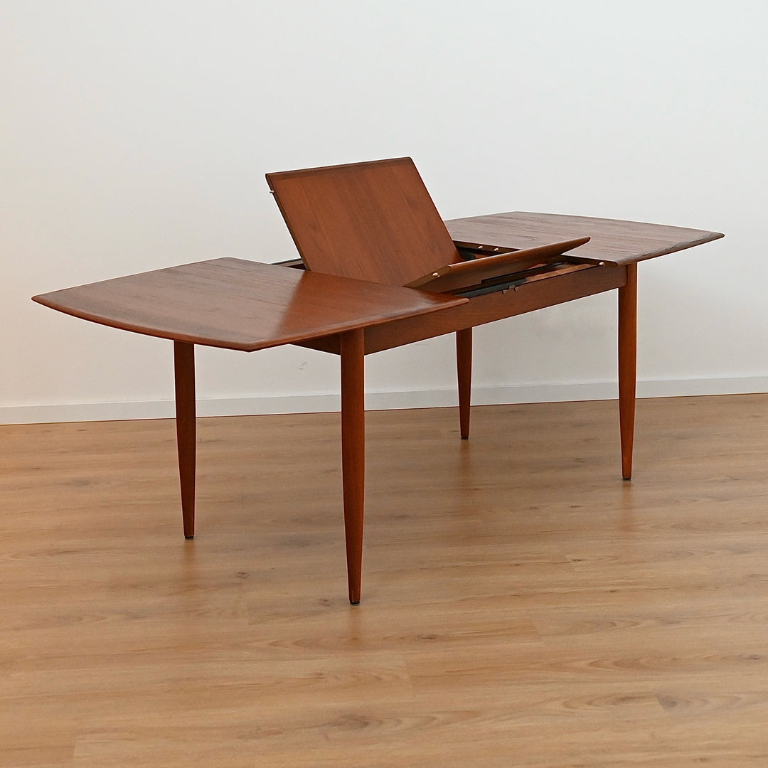 Mid Century Teak Extendable Dining Table by Moderntone - Refinished