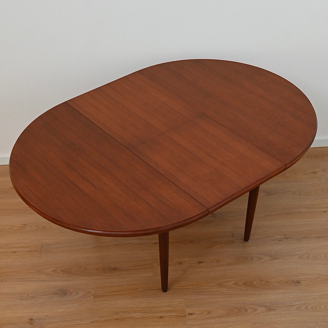 Mid Century Teak Round Extendable Dining Table by Chiswell - Refinished
