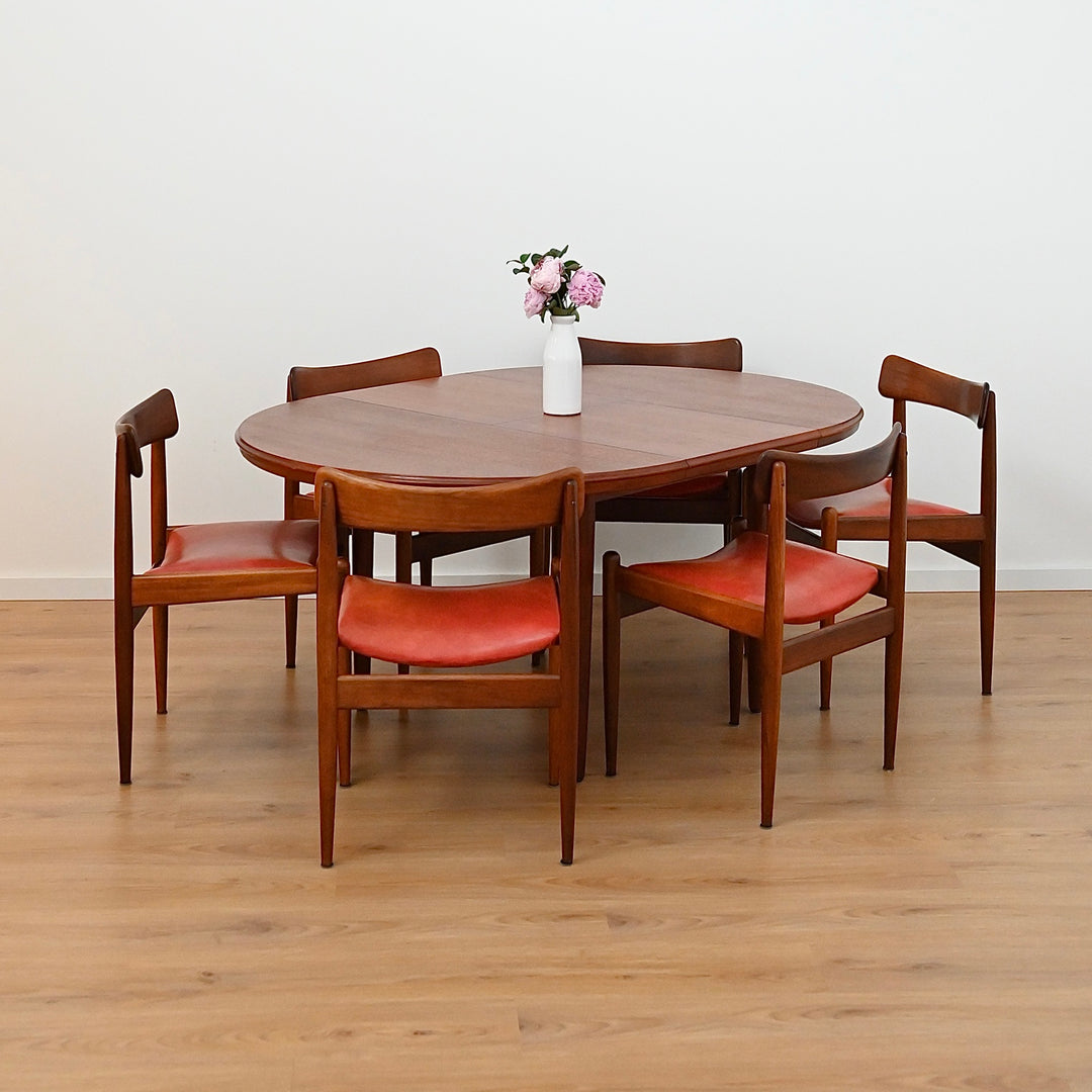 Mid Century Teak Round Extendable Dining Table by Chiswell - Refinished