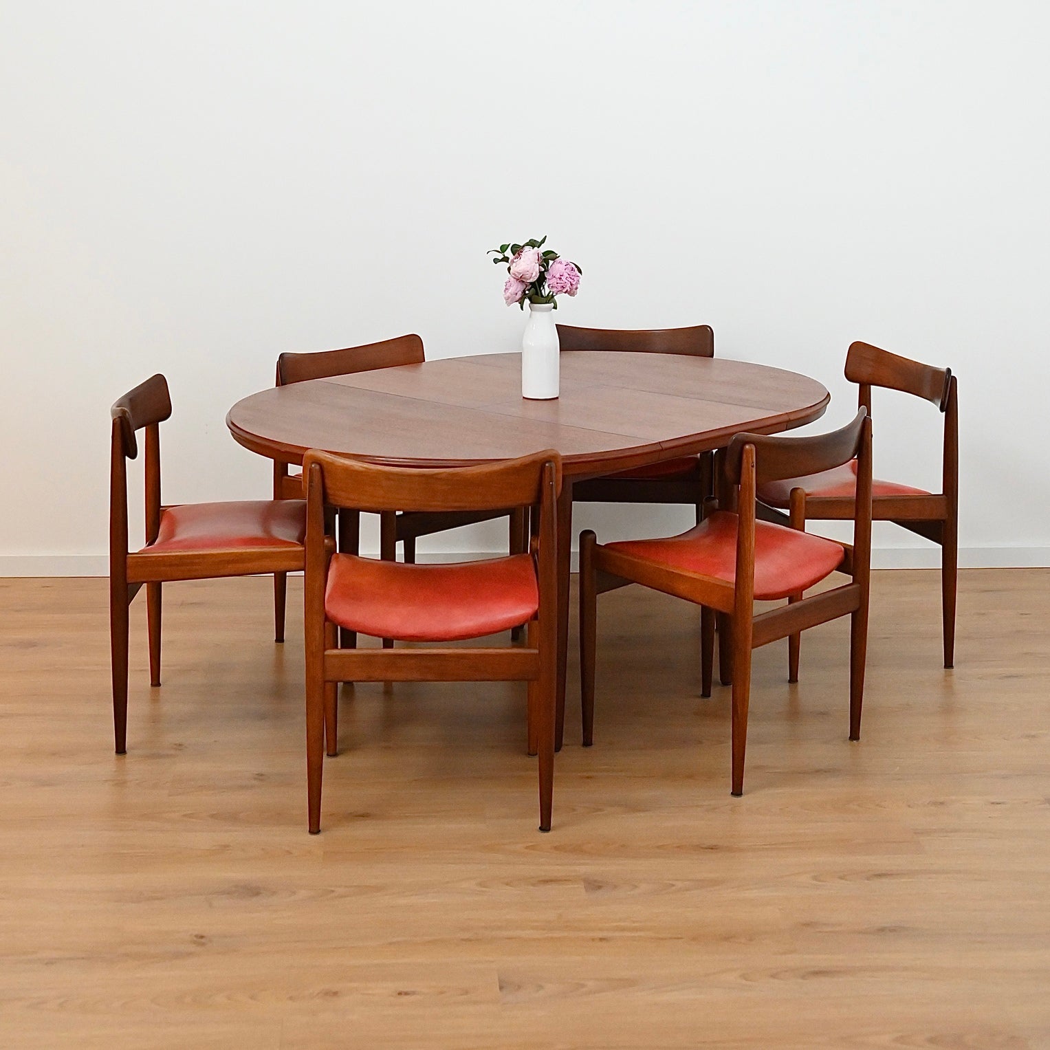 Mid Century Teak Round Extendable Dining Table by Chiswell - Refinished
