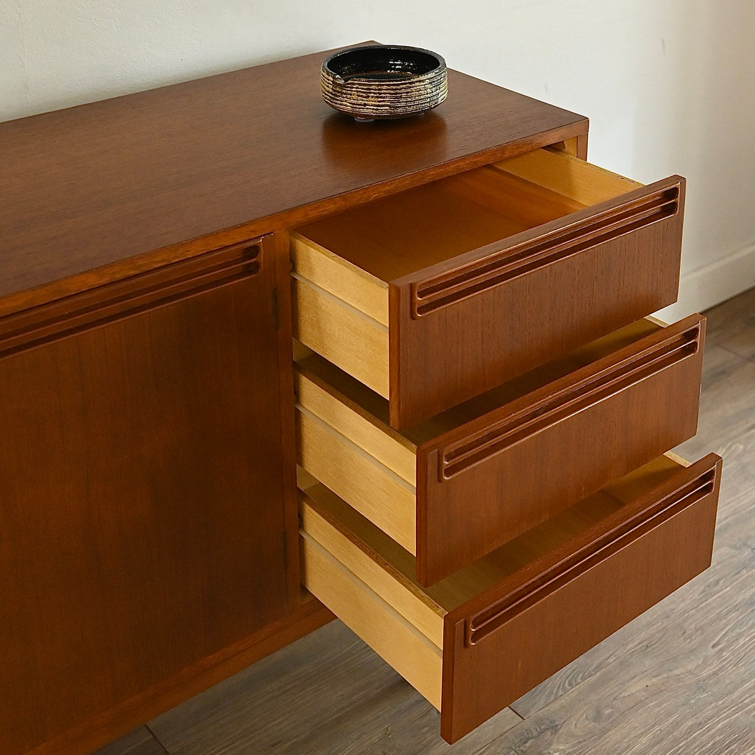 Mid Century Teak Sideboard LP Record Cabinet by Wrightbilt