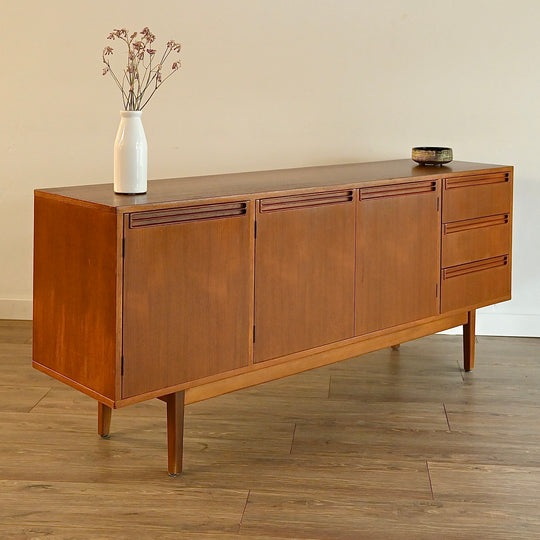 Mid Century Teak Sideboard LP Record Cabinet by Wrightbilt