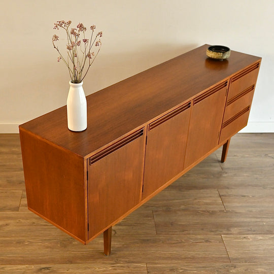 Mid Century Teak Sideboard LP Record Cabinet by Wrightbilt