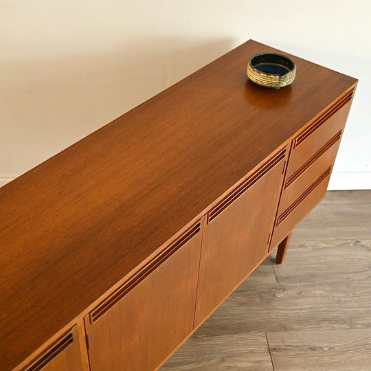 Mid Century Teak Sideboard LP Record Cabinet by Wrightbilt