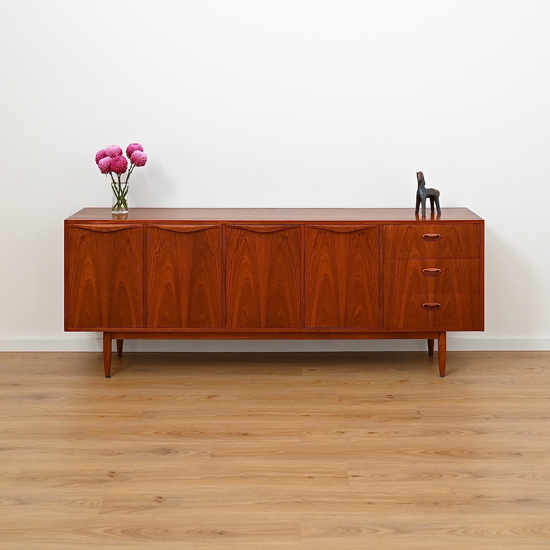 Mid Century Teak Sideboard Buffet Cabinet by Chiswell - Refinished
