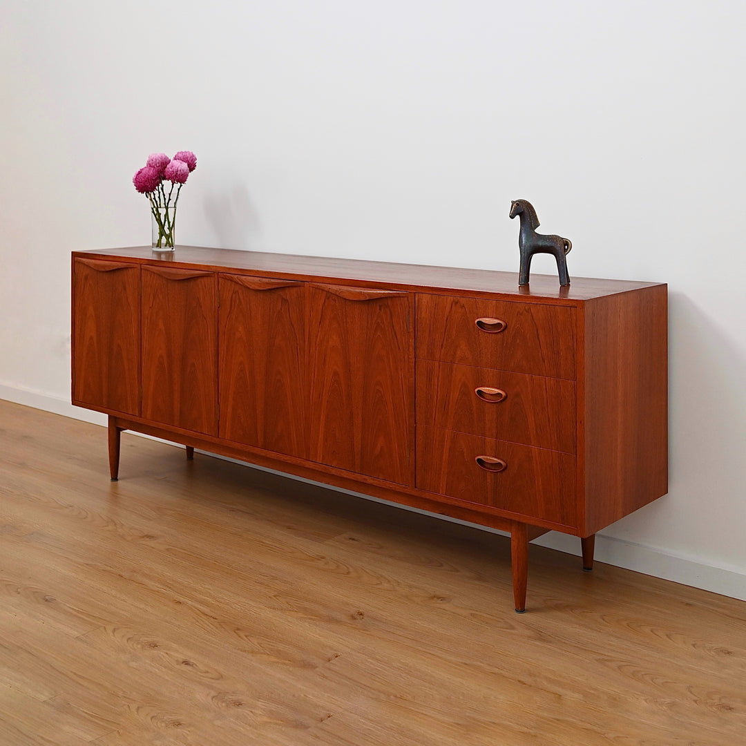 Mid Century Teak Sideboard Buffet Cabinet by Chiswell - Refinished