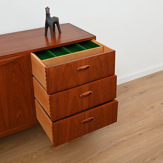 Mid Century Teak Sideboard Buffet Cabinet by Chiswell - Refinished