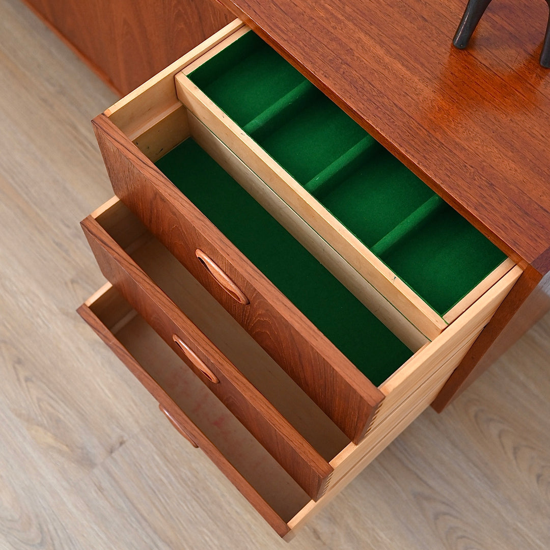 Mid Century Teak Sideboard Buffet Cabinet by Chiswell - Refinished