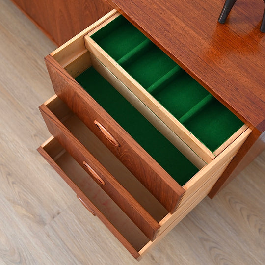 Mid Century Teak Sideboard Buffet Cabinet by Chiswell - Refinished