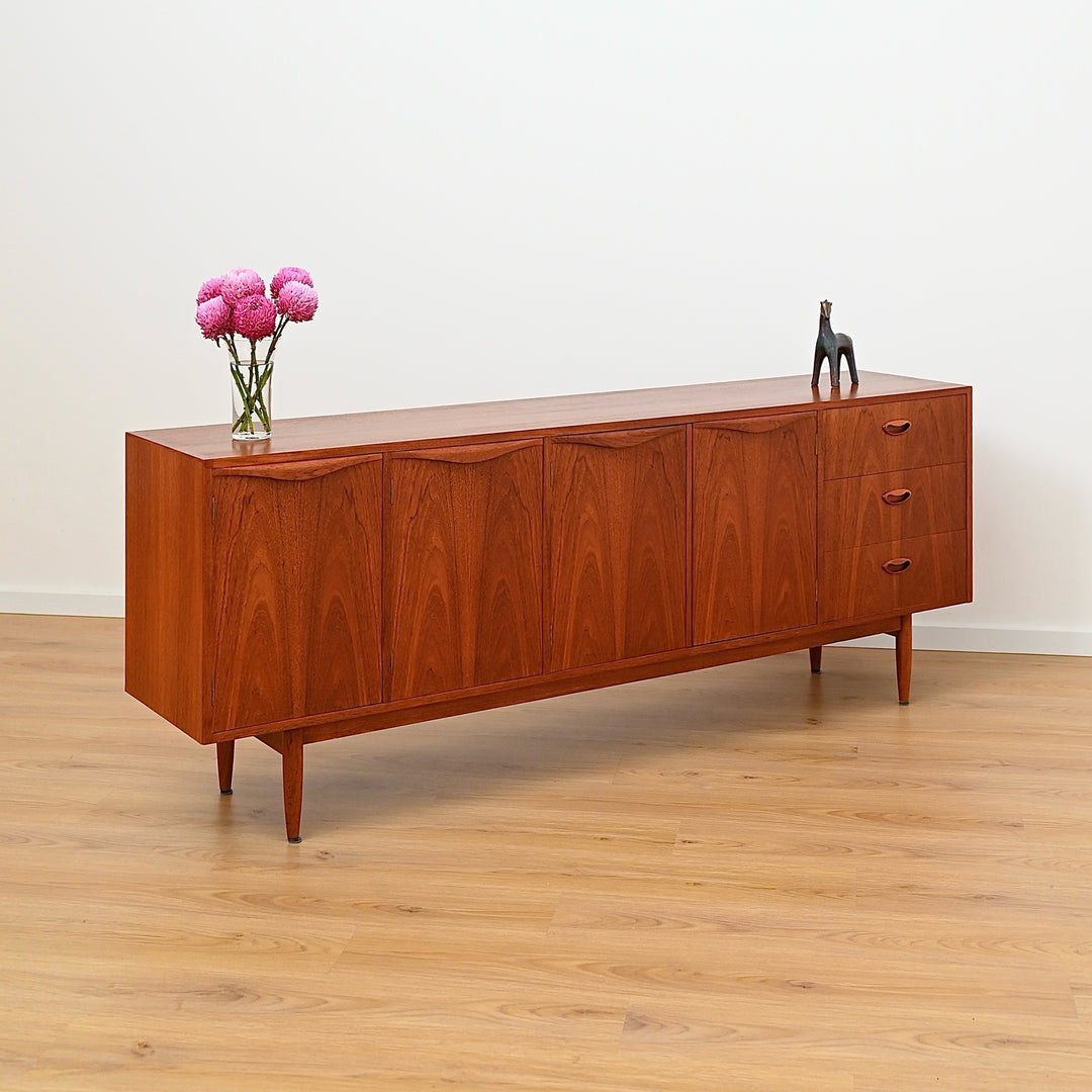 Mid Century Teak Sideboard Buffet Cabinet by Chiswell - Refinished
