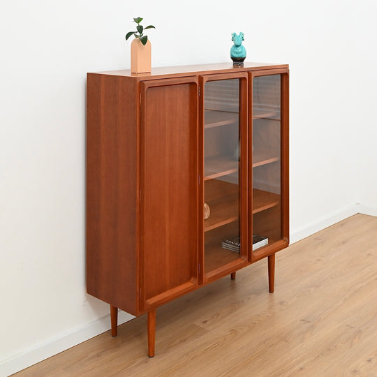 Mid Century Teak Sideboard Credenza Display Cabinet by Chiswell