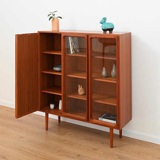 Mid Century Teak Sideboard Credenza Display Cabinet by Chiswell