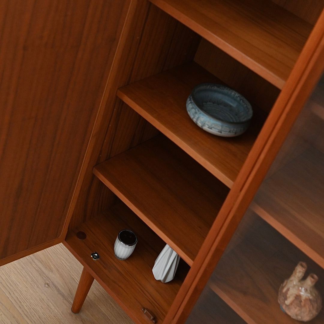 Mid Century Teak Sideboard Credenza Display Cabinet by Chiswell