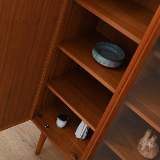 Mid Century Teak Sideboard Credenza Display Cabinet by Chiswell