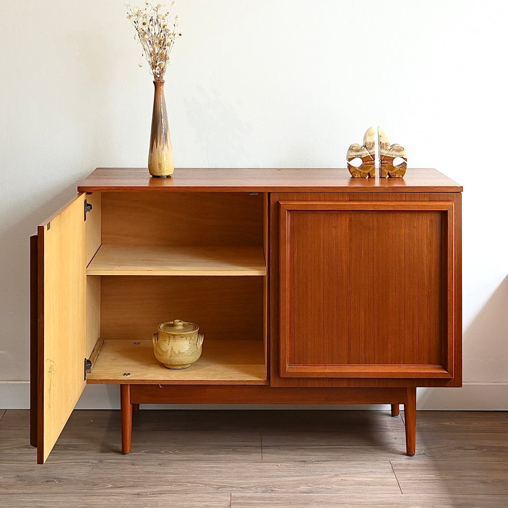 Mid Century Teak Sideboard LP Record Cabinet by Burgess