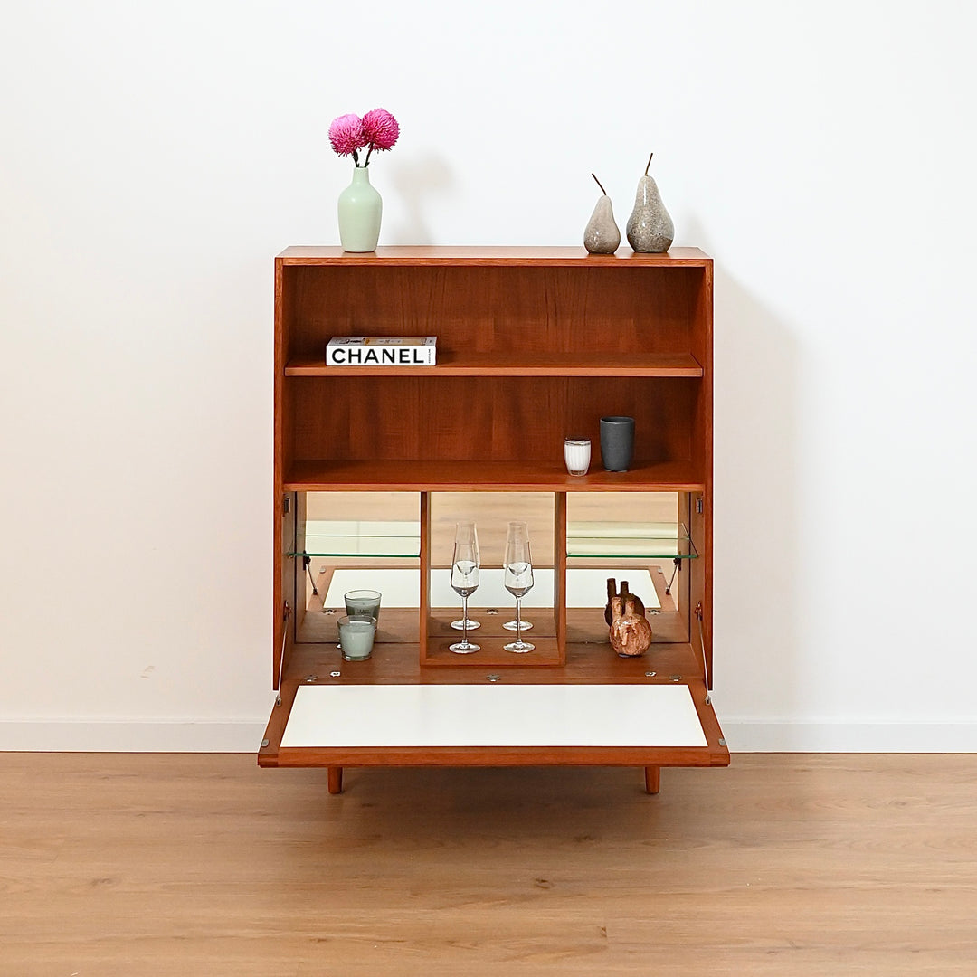 Parker Teak Mid Century Bookshelf Bar Wall Unit Bookcase
