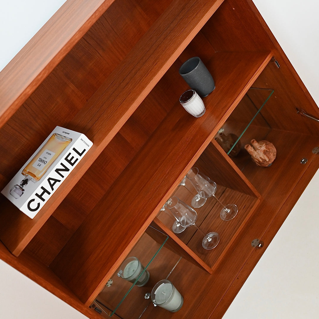 Parker Teak Mid Century Bookshelf Bar Wall Unit Bookcase