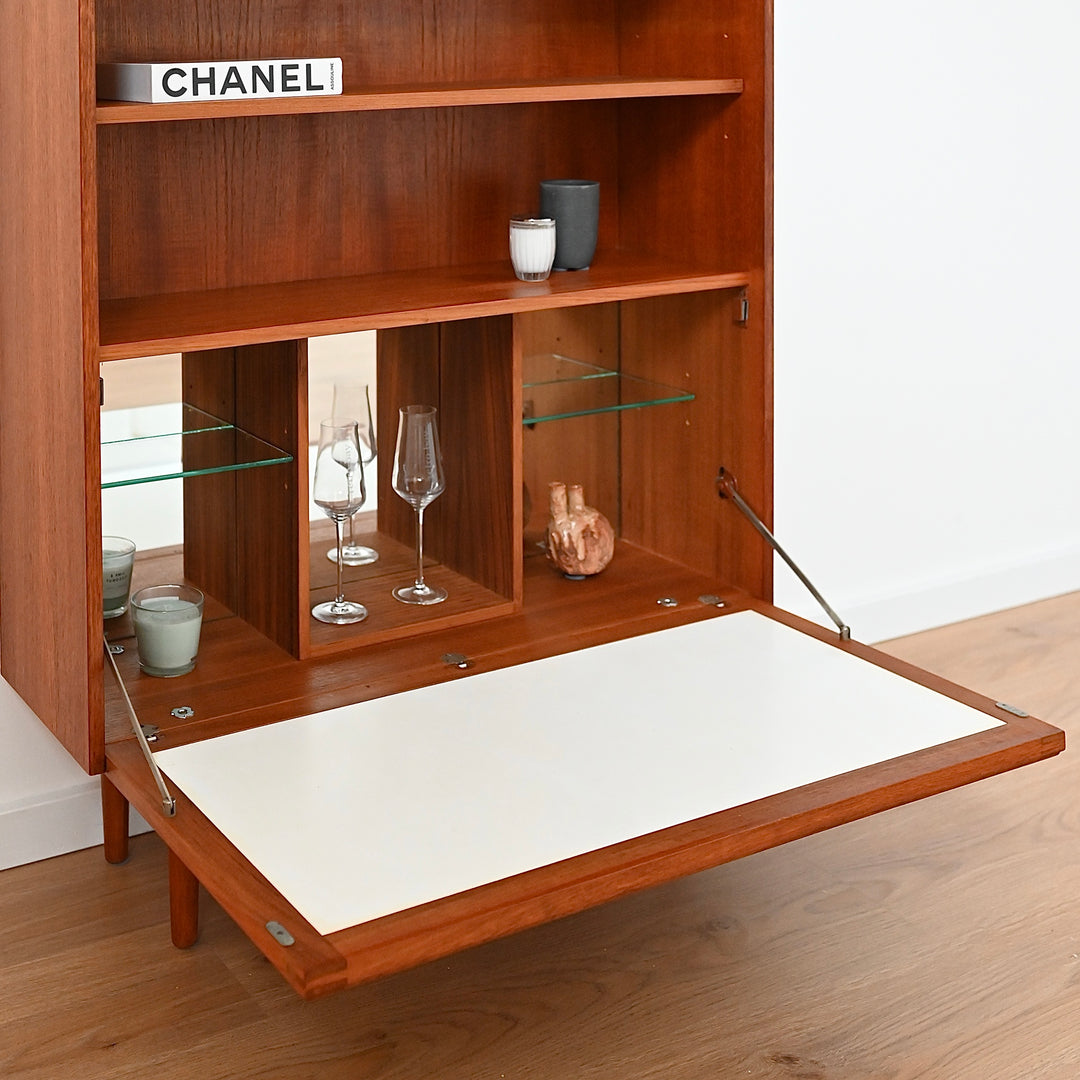 Parker Teak Mid Century Bookshelf Bar Wall Unit Bookcase