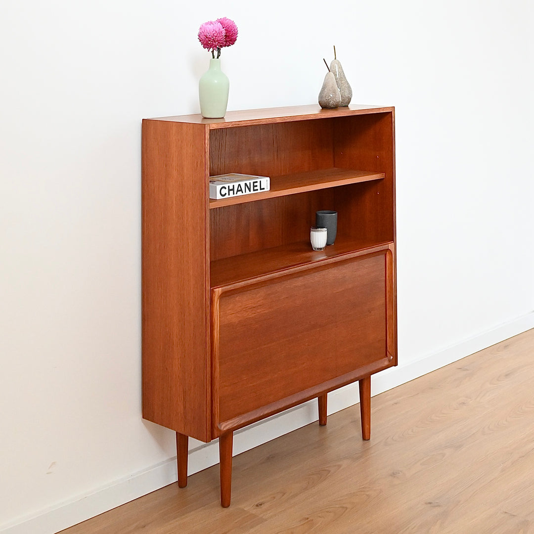 Parker Teak Mid Century Bookshelf Bar Wall Unit Bookcase
