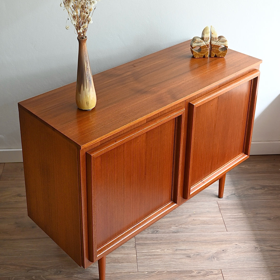 Mid Century Teak Sideboard LP Record Cabinet by Burgess