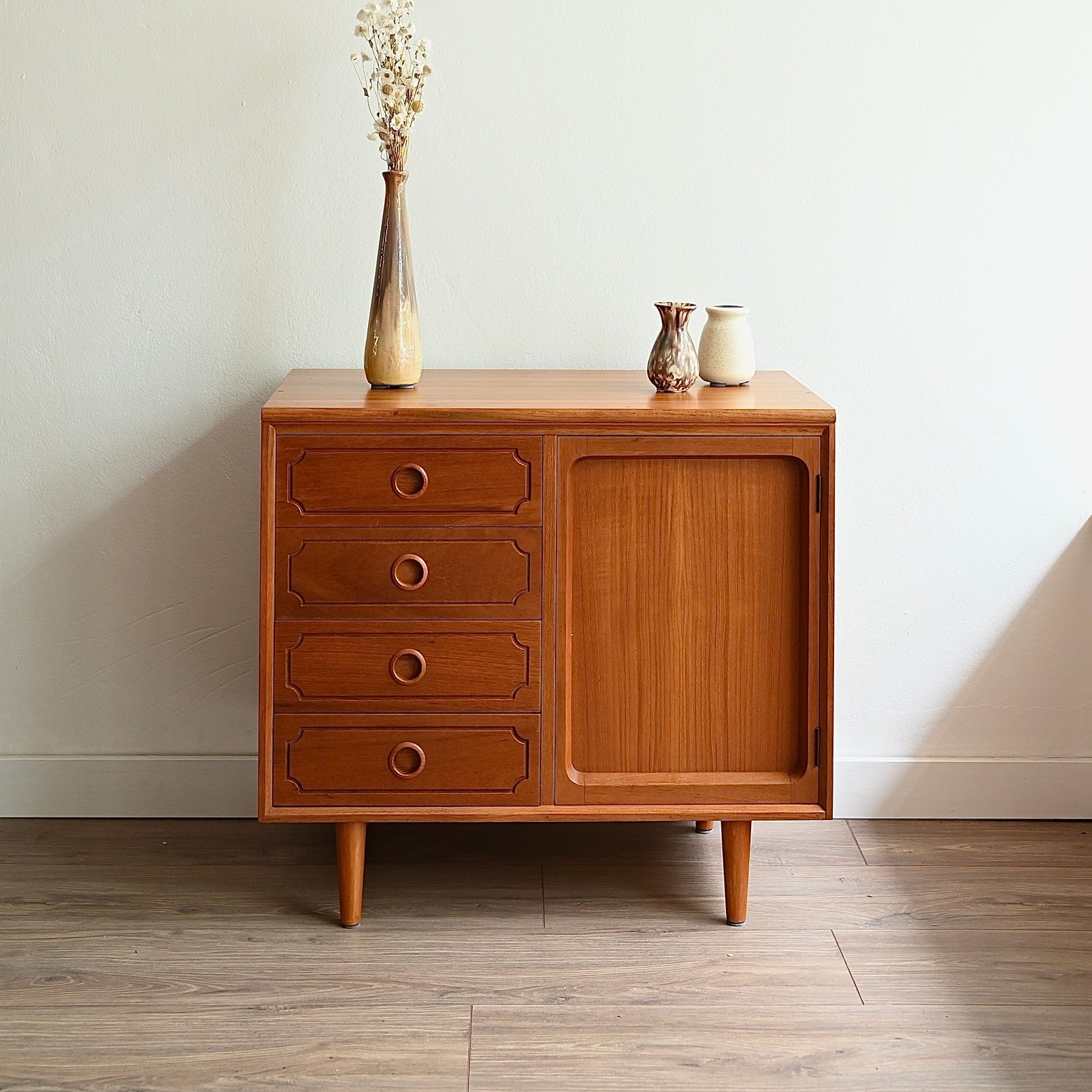 Mid Century Teak Sideboard LP Record Cabinet by Chiswell