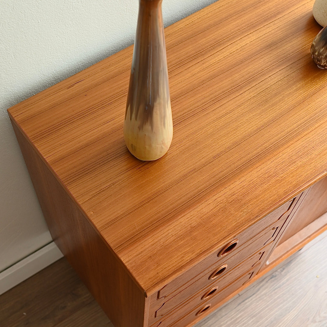 Mid Century Teak Sideboard LP Record Cabinet by Chiswell