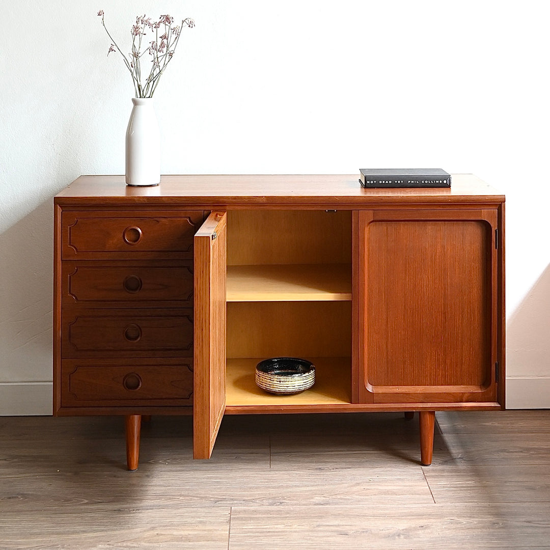 Mid Century Teak Sideboard LP Record Cabinet by Chiswell