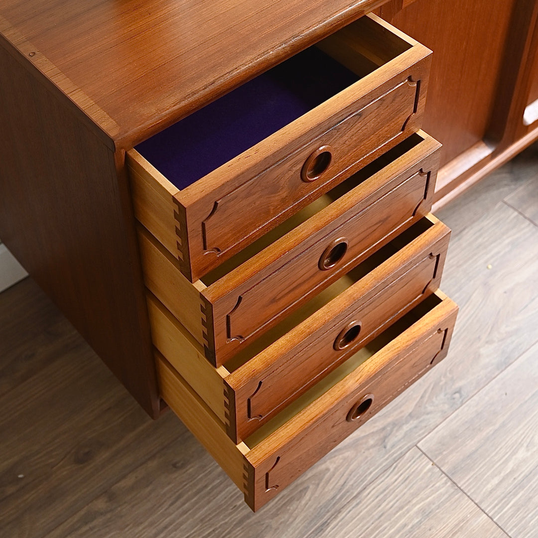 Mid Century Teak Sideboard LP Record Cabinet by Chiswell