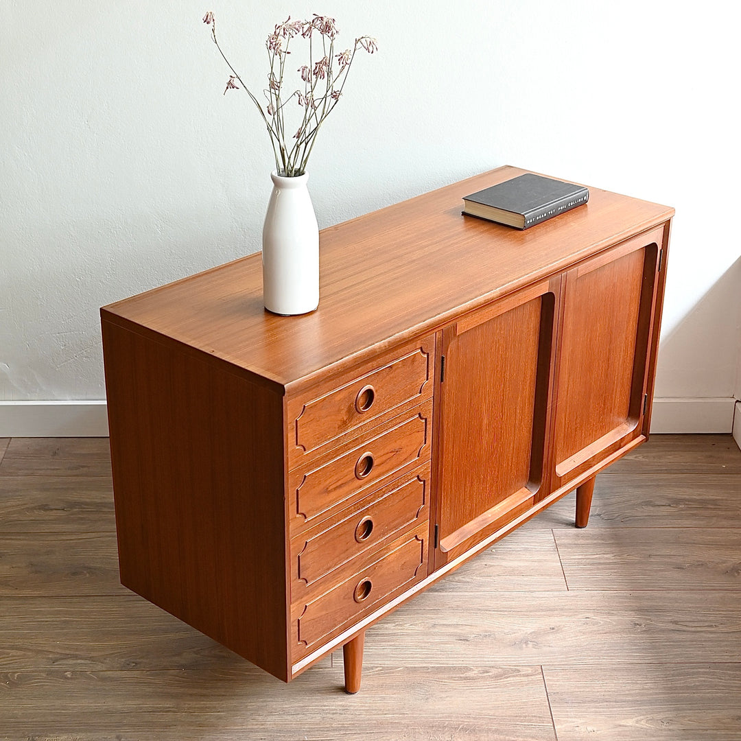 Mid Century Teak Sideboard LP Record Cabinet by Chiswell