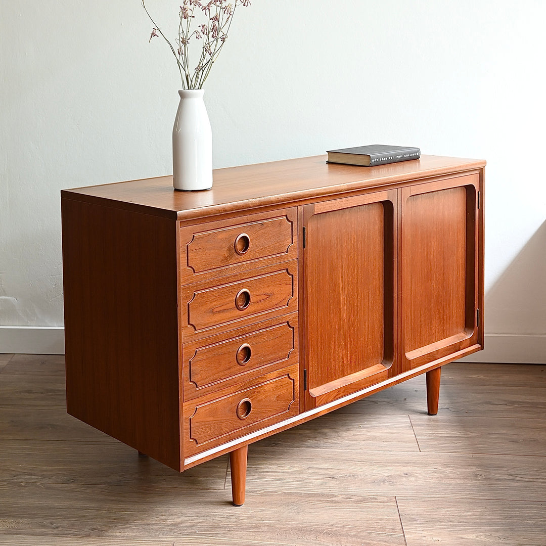 Mid Century Teak Sideboard LP Record Cabinet by Chiswell