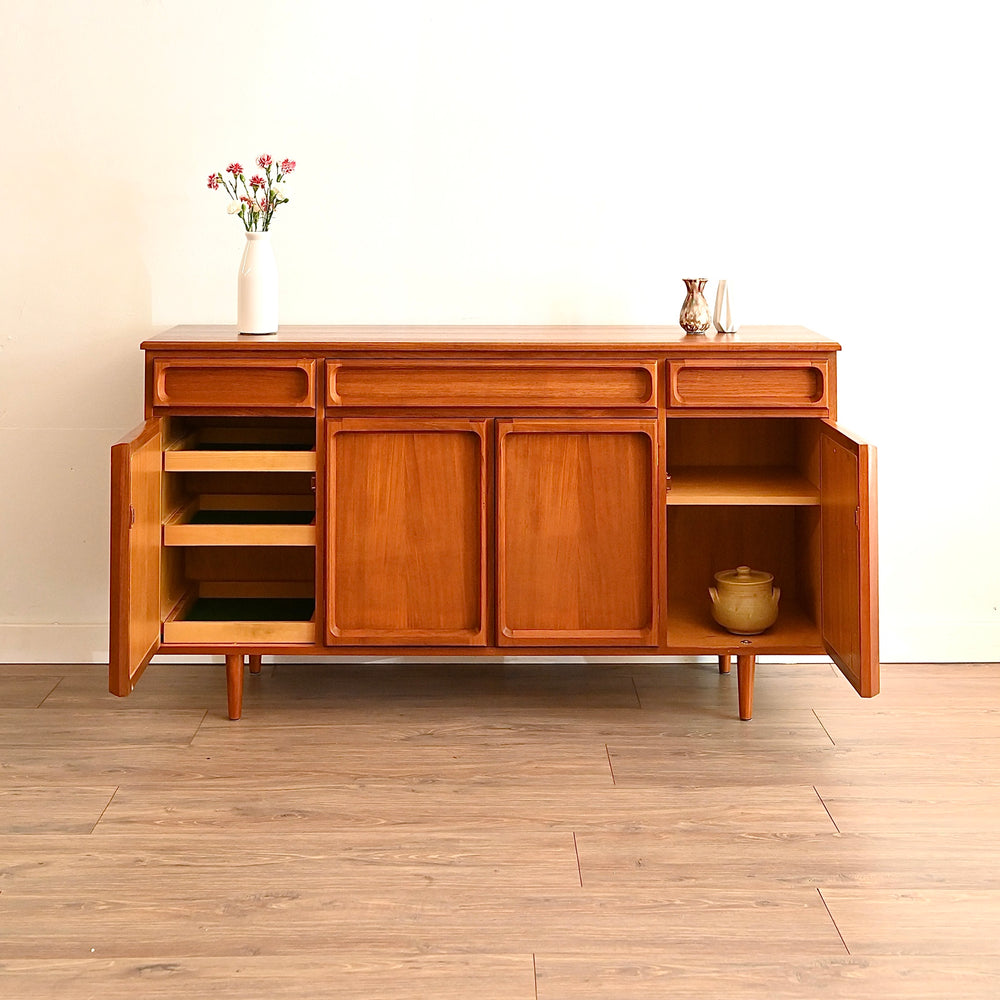 Mid Century Teak Sideboard Buffet Cabinet by Chiswell